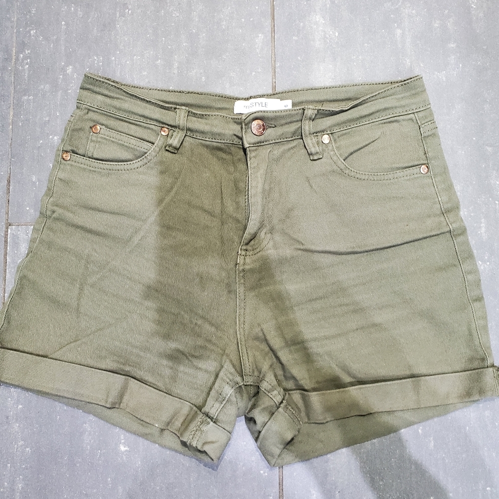 Army green shorts
